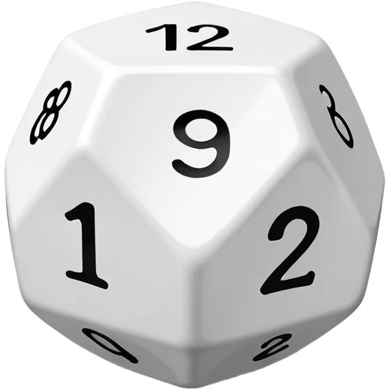 Dice with 12 sides emoji