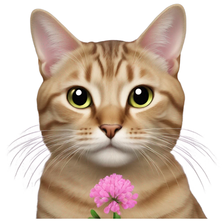 cat with pink clover emoji