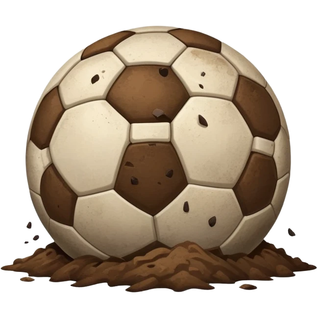 Soccer ball rolling through poop emoji