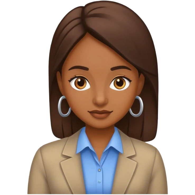 CHICA CASTAÑA TRABAJANDO COMO COMMUNITY MANAGER emoji