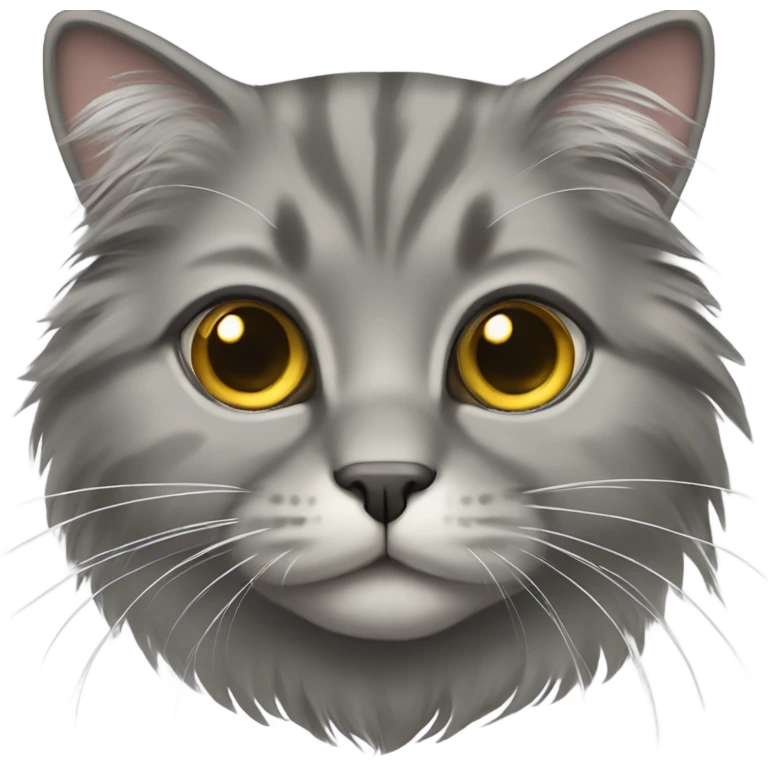 gray longhaired fold cat emoji