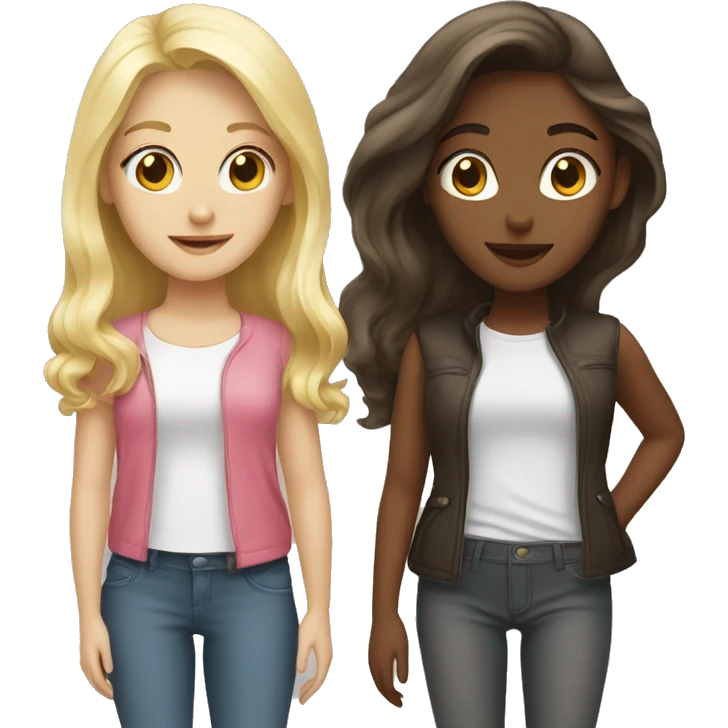  Blonde girl and brunette girl  emoji