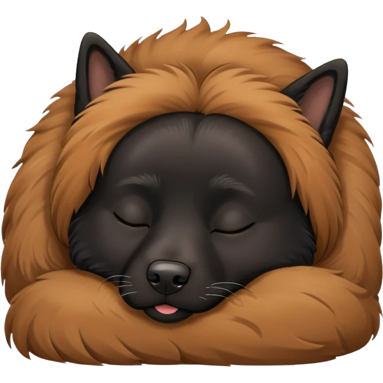 Sleeping black female dog with a beard emoji