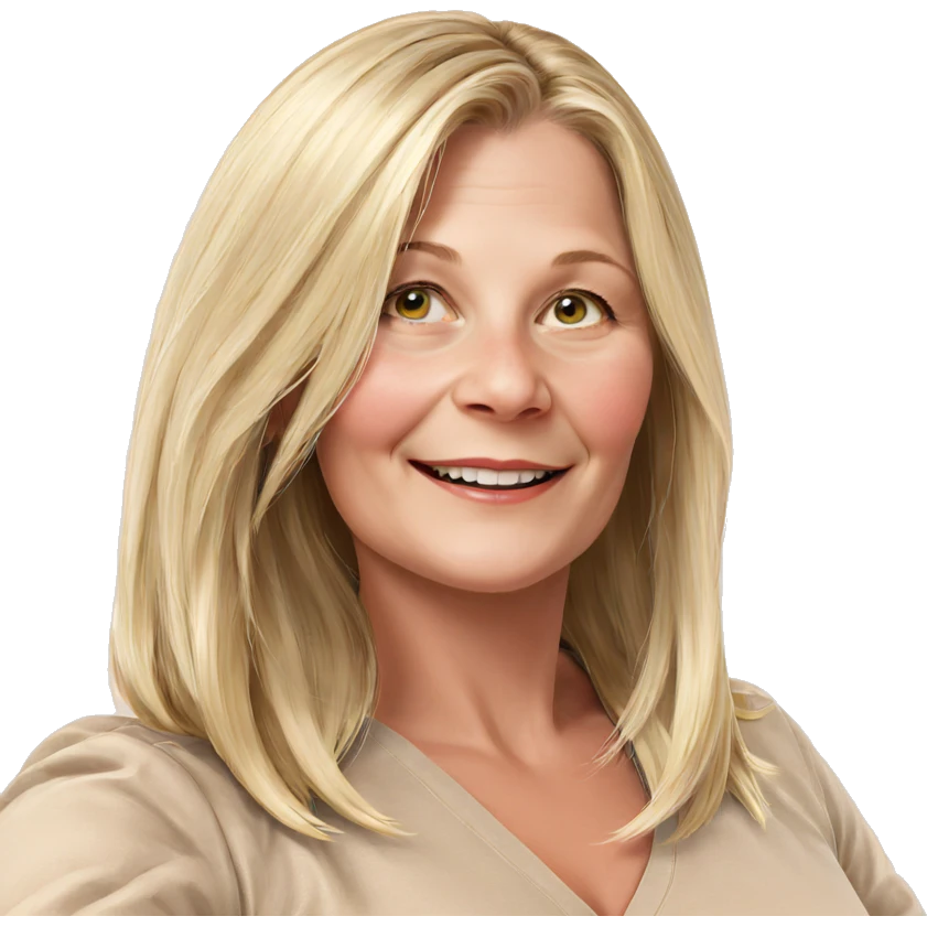 smiling blonde girl portrait emoji