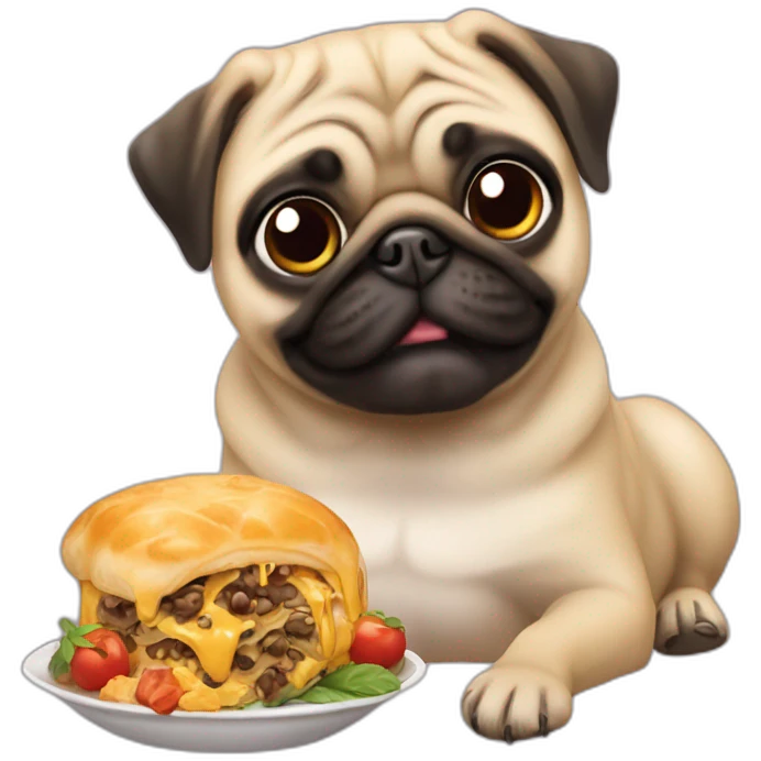 pug eats burgeg emoji