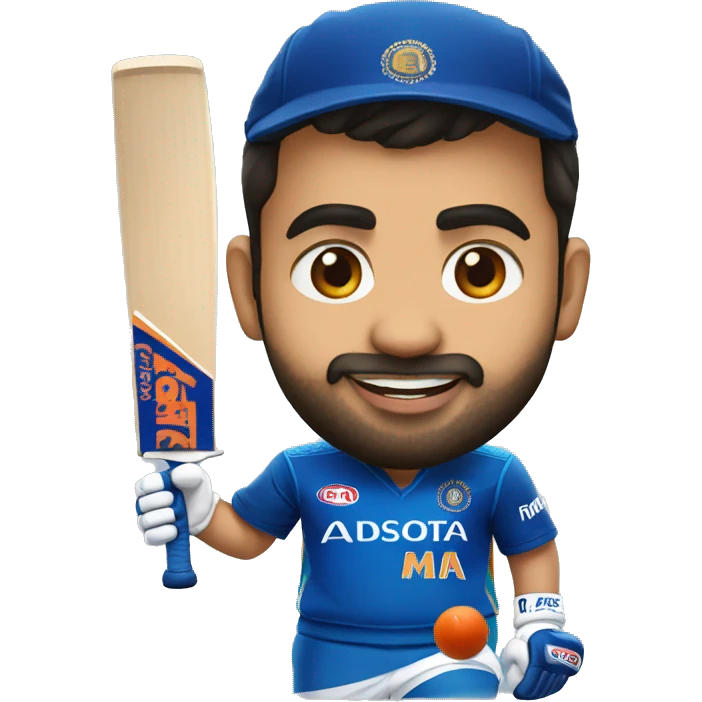 Rohit Sharma in mi jersey  emoji
