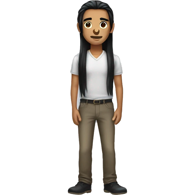 Male long black Hair emoji