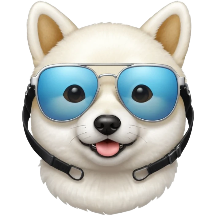 White Shiba inu wearing sunglasses emoji