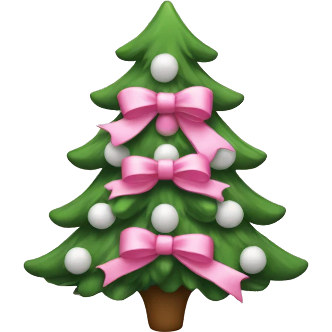 Christmas tree with pink and white bows emoji