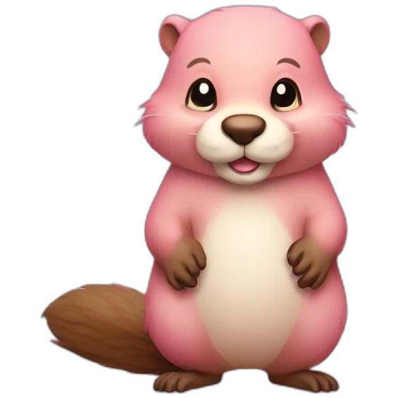 light-pink-fur-cute-beaver-with-big-tail emoji