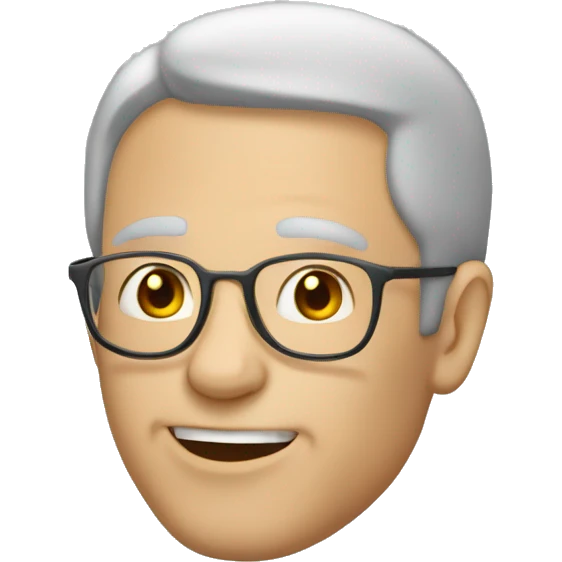 Homme sans cheveux 60 ans heureux emoji