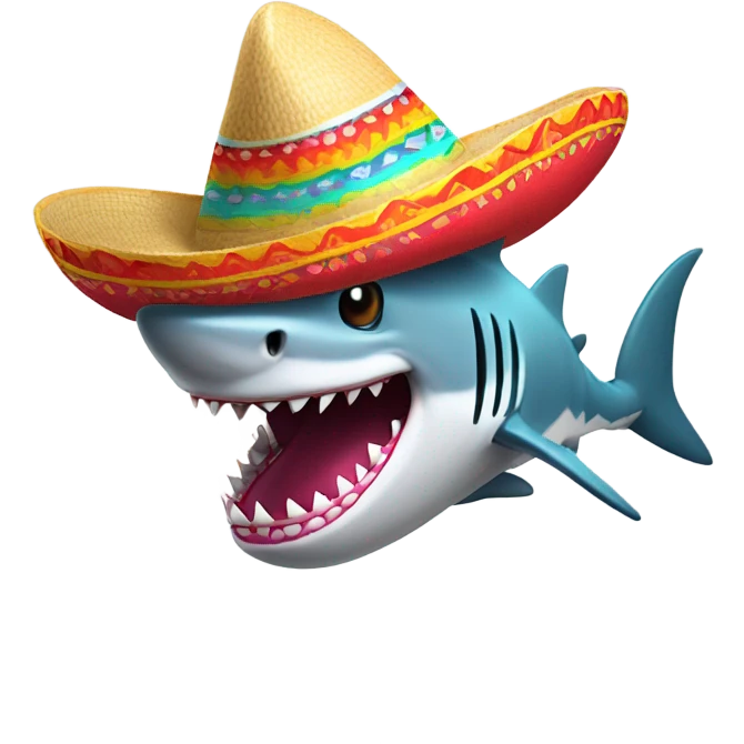Shark with sombrero  emoji