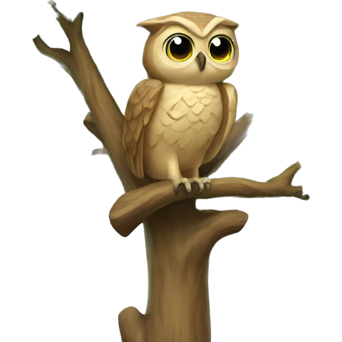 Owl on top of a tree emoji