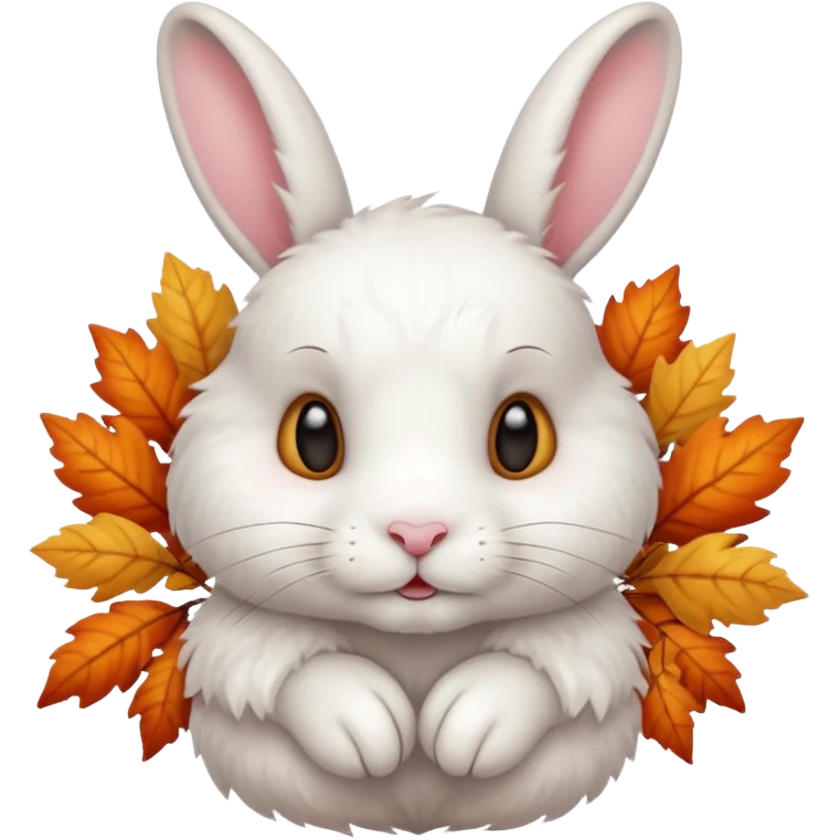autumn cozy white rabbit emoji