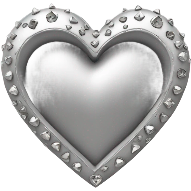 a hollow heart studded with silver emoji