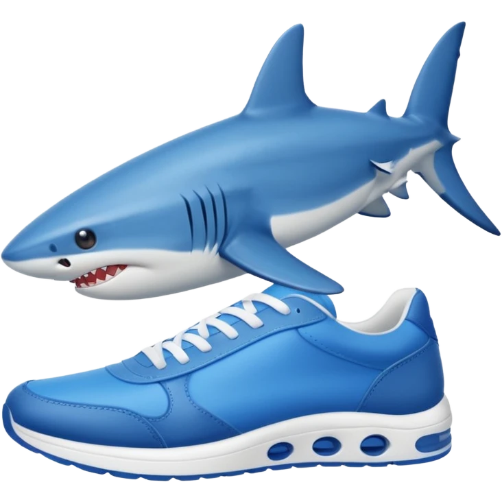 Un tiburón con tenis azules emoji