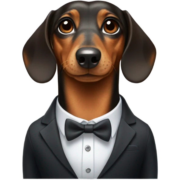 Dachshund wearing a suit emoji
