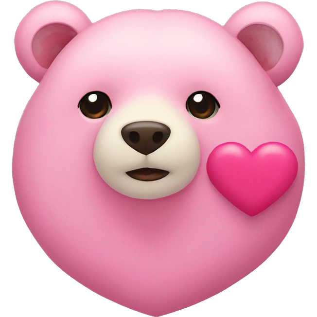 Pink heart with a bear in font emoji