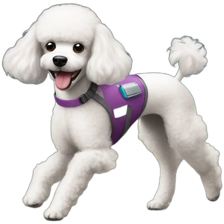Poodle racing ironman emoji