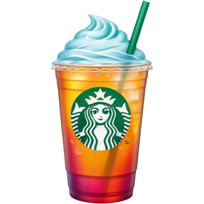 starbucks summer drink on a summer background (ios emoji style) emoji