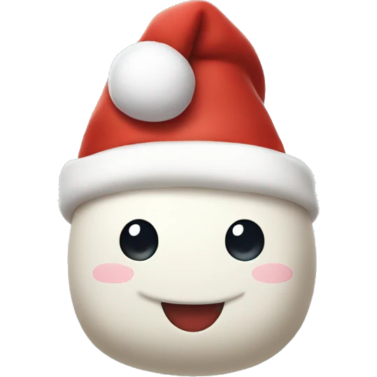 Marshmallow wearing Santa hat emoji