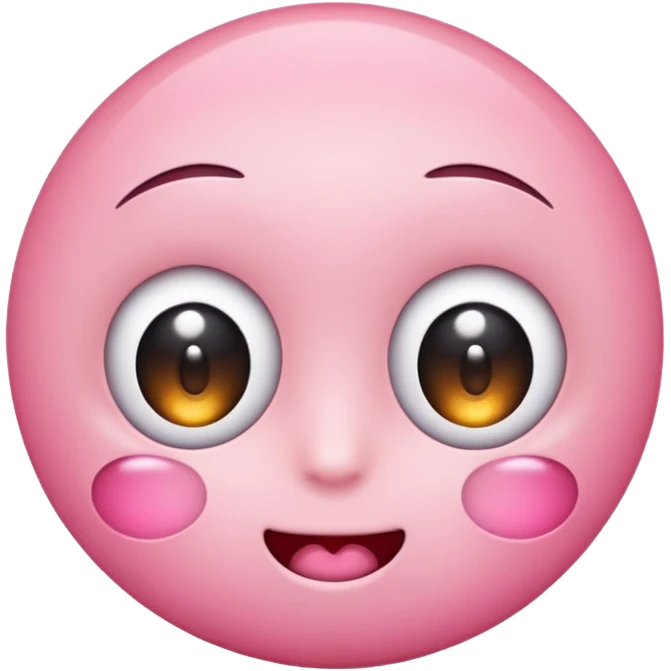 cute pink blushing emoji with big sparkling eyes emoji