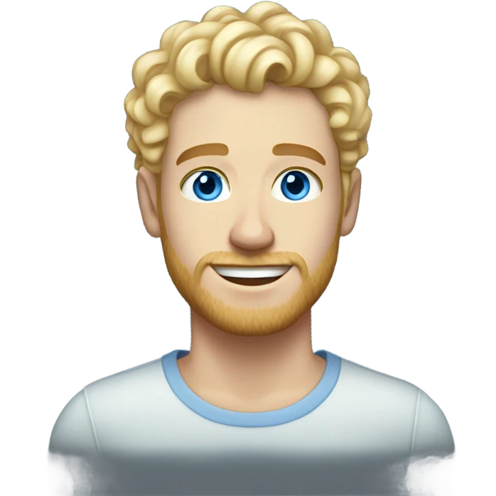 full body light curl blonde 30yo man blue eyed pale skin emoji