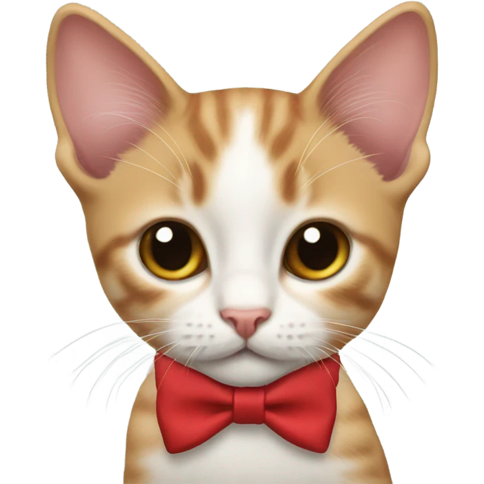 Kitten that is red with a bow tie  emoji