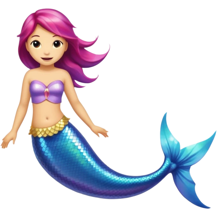 Shark with and mermaid tail emoji