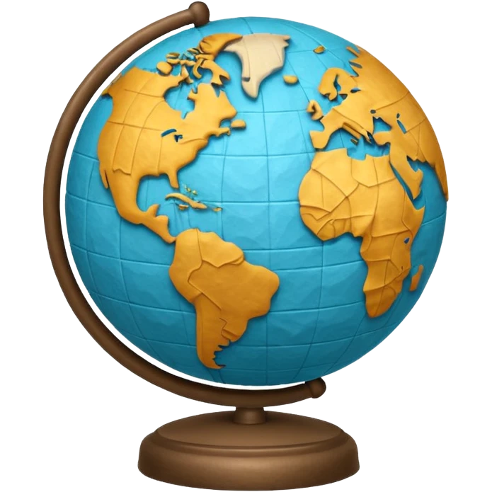 Papier-Mâché Globe with paper only globe emoji