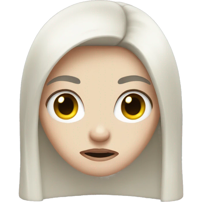 Angry pale girl with long black hair  emoji