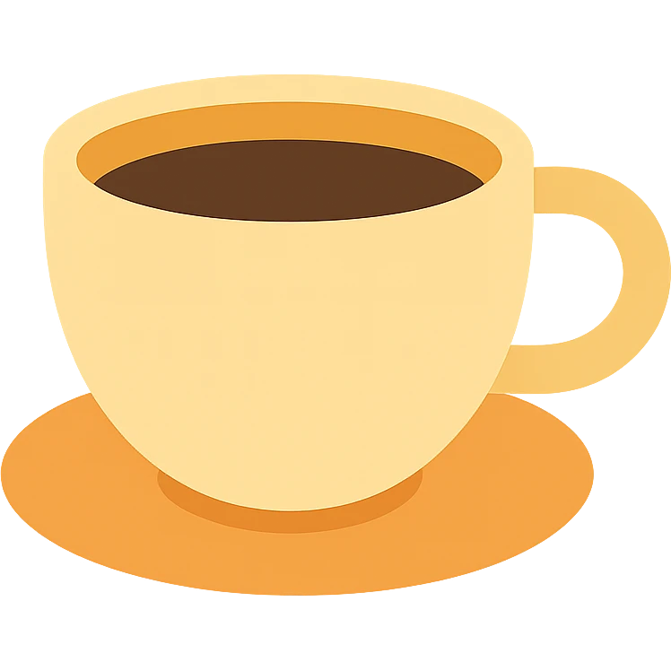 coffee cup icon with color emoji