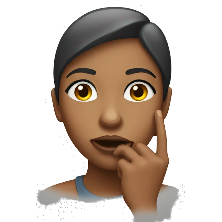 woman winking and shushing emoji