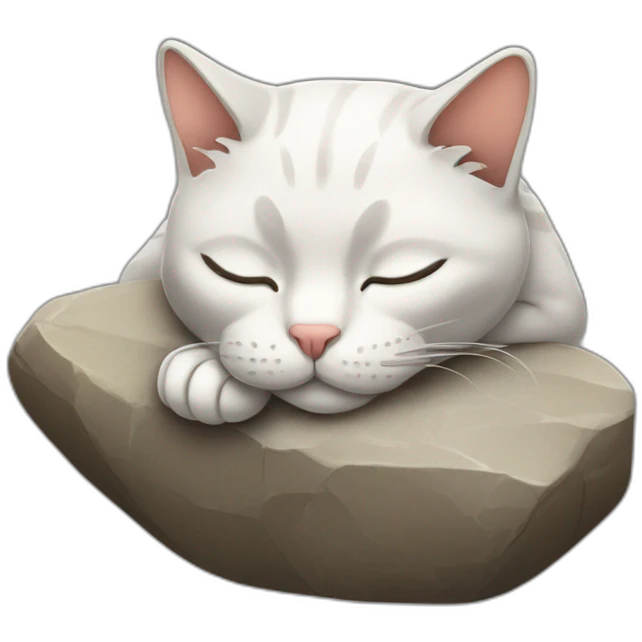 Cat sleeping on stone emoji