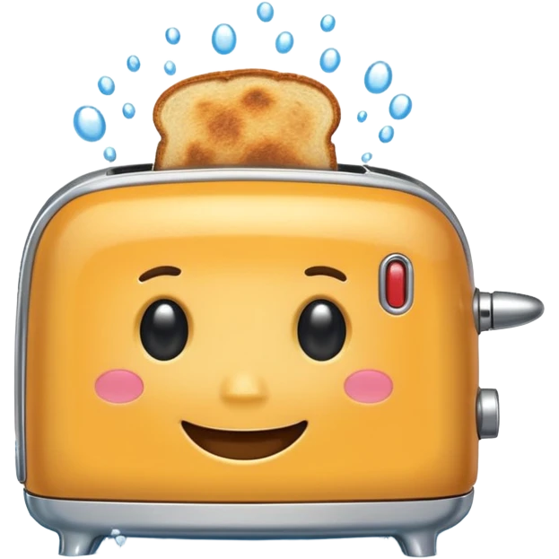 Happy toaster taking a bath emoji