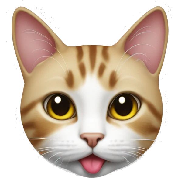 Clack cat with lips white emoji