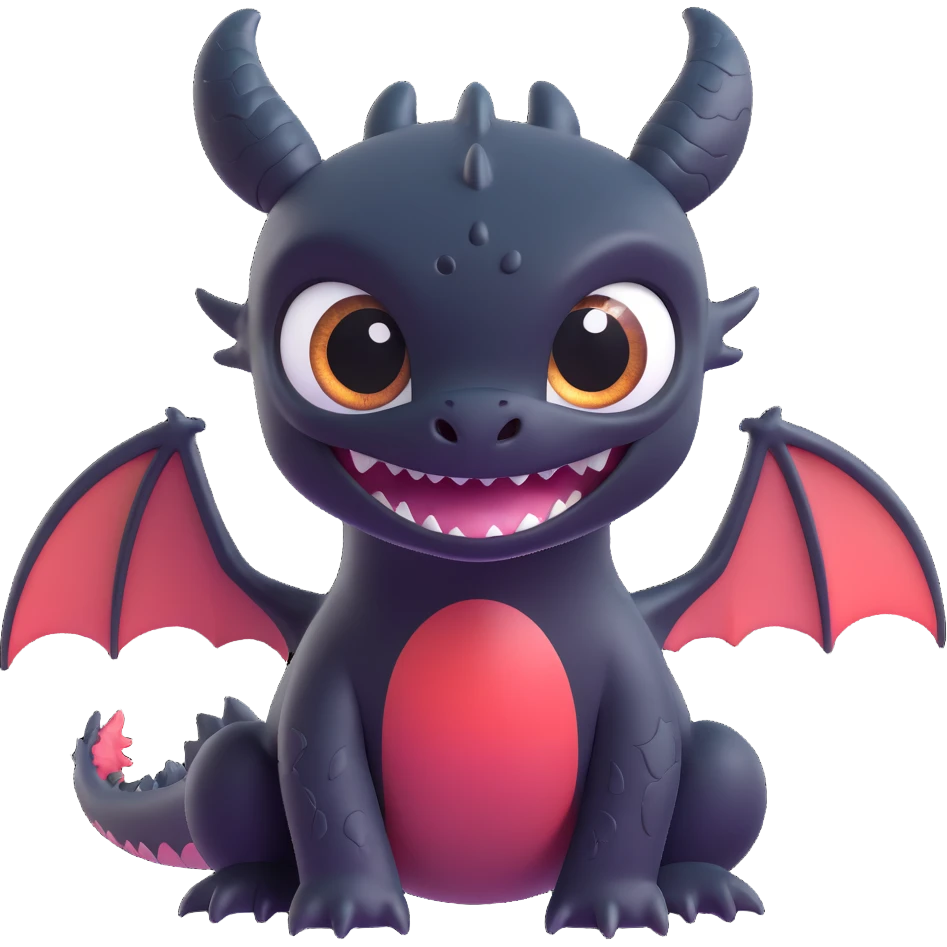 Toothless dragon inspired by How to Train Your Dragon, cute and expressive, surprised face, perfect for Twitch emoji emoji
