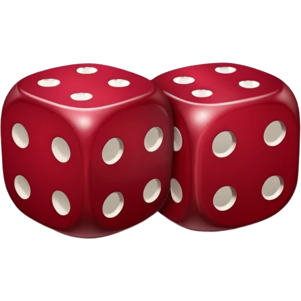 two dices in with burgundy red heart details emoji