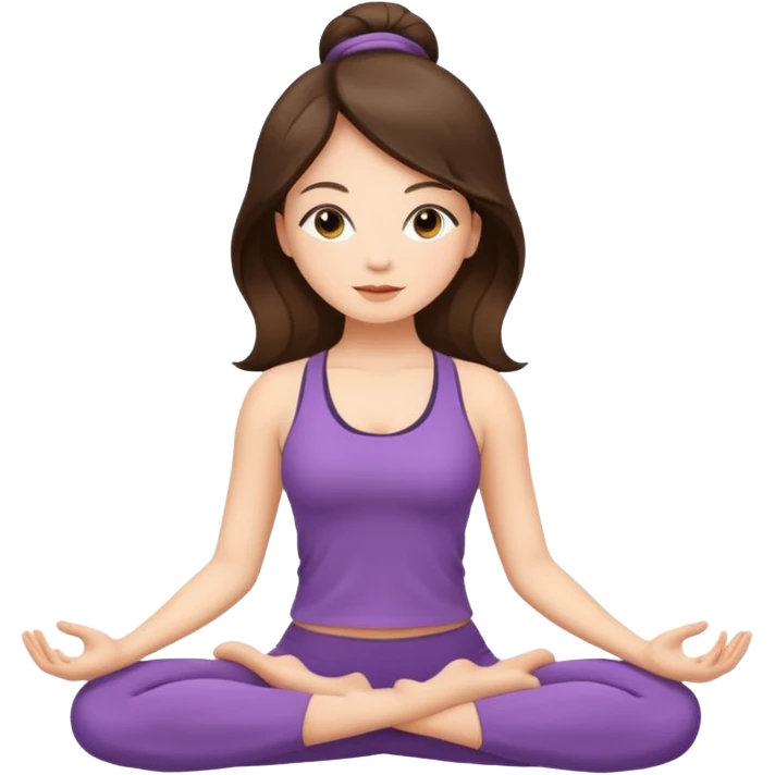 yoga women elegant and brunette hair emoji