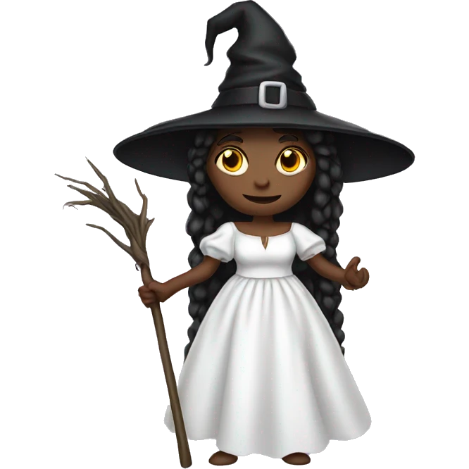 witch whit white dress emoji