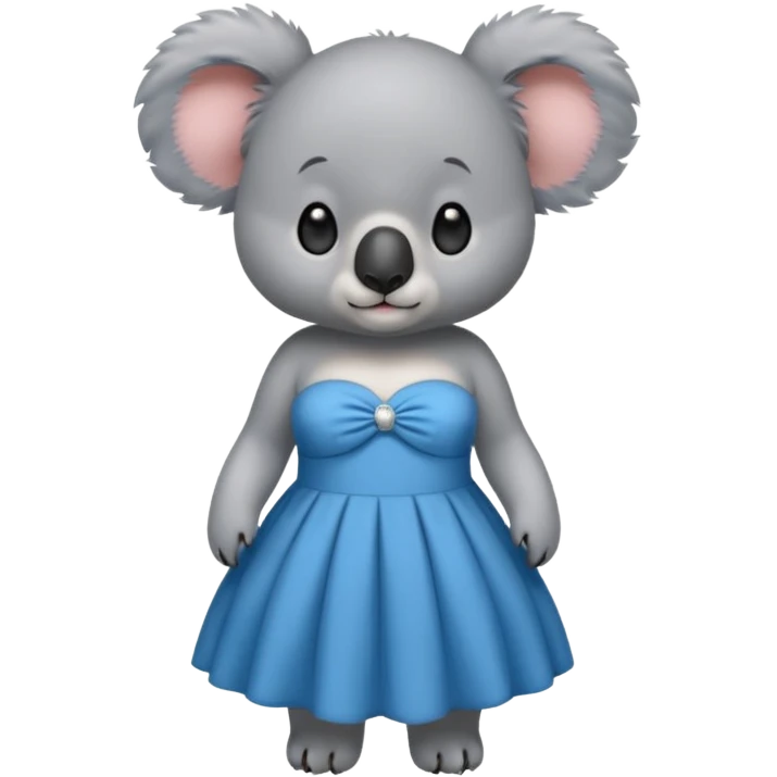Koala bear in a strapless blue dress emoji
