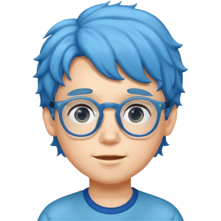 blue wavy haired kid with glasses emoji
