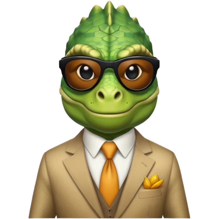 capitalist iguana banker godfather with black sunglasses cynical emoji