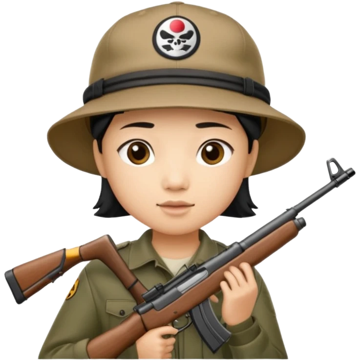 tung tung tung sahur met zijn kap aan en een geweer in zijn hand emoji