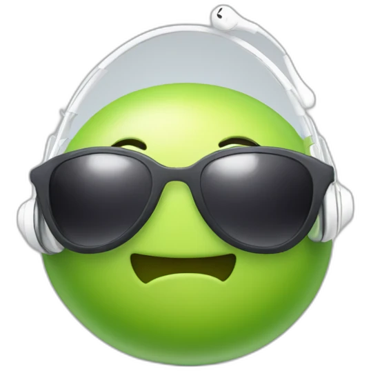 happy blob with sunglasses and white earphones emoji