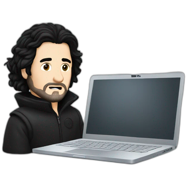 Jon Snow on a laptop emoji
