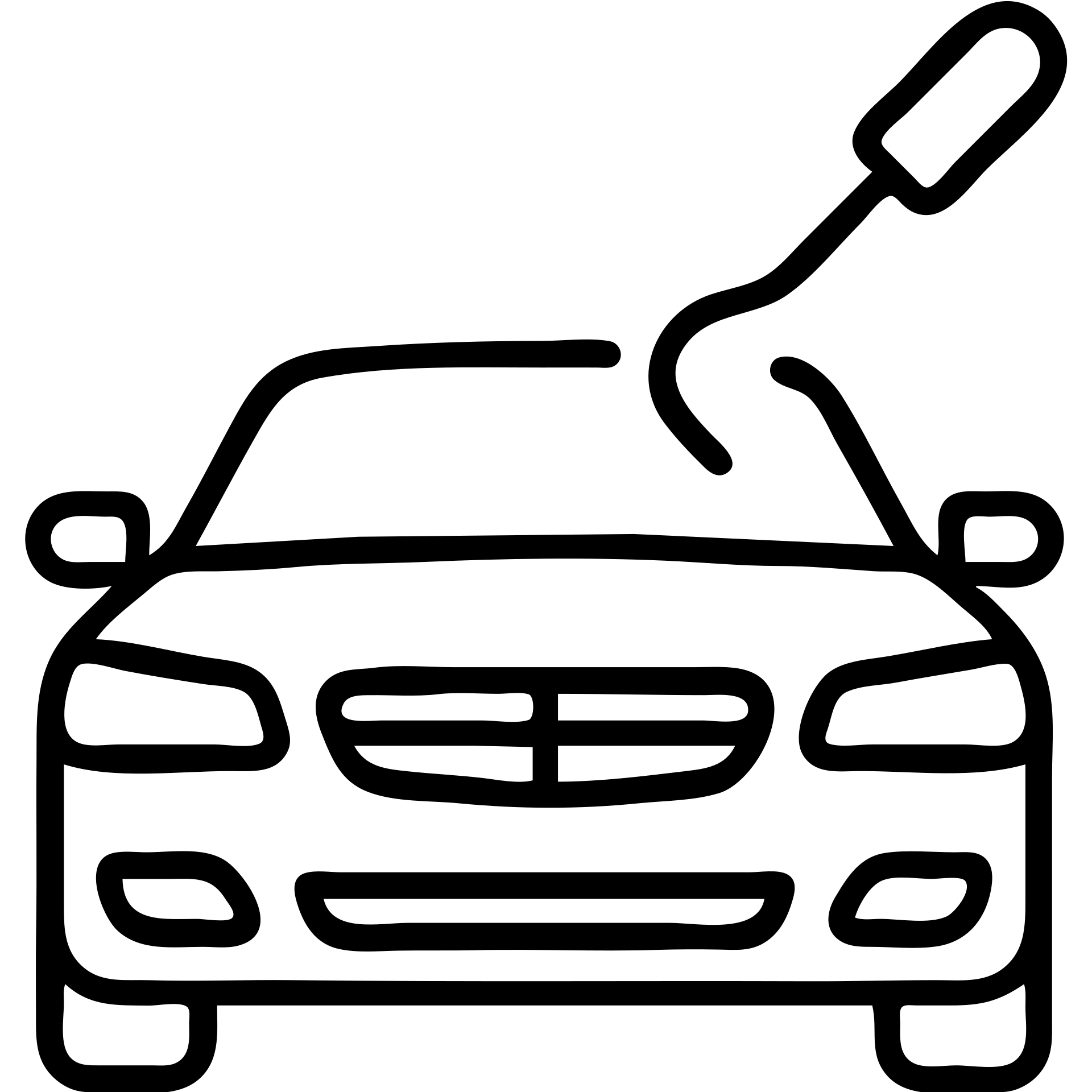outlined icon of a premium black car, subtle hook tool at a dent, matte black look, fine silver lines, simple and clean emoji