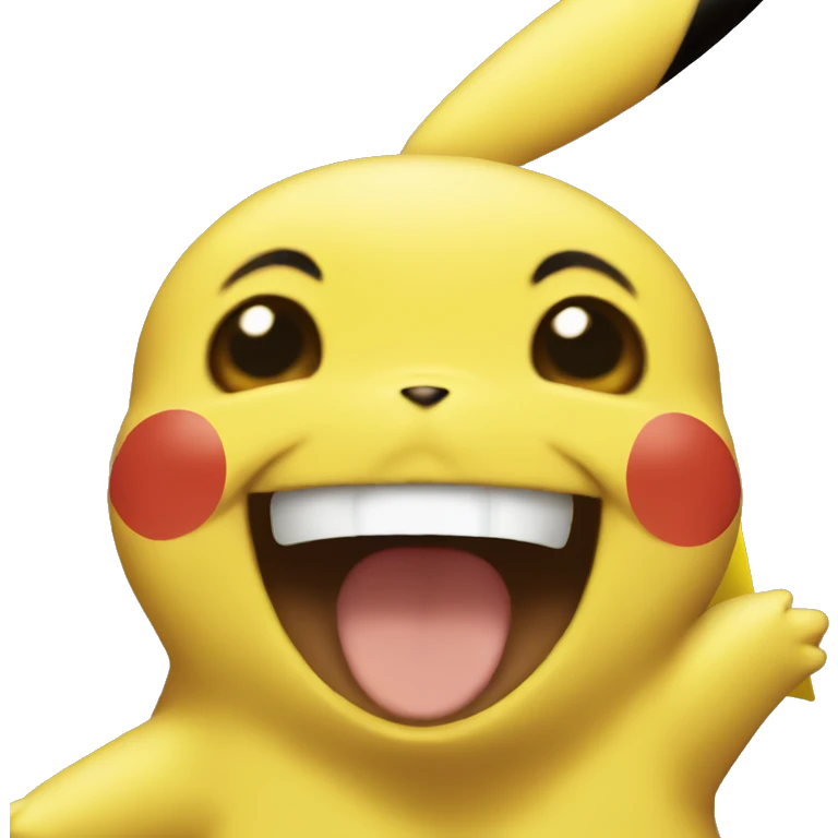 Pikachu laughing emoji
