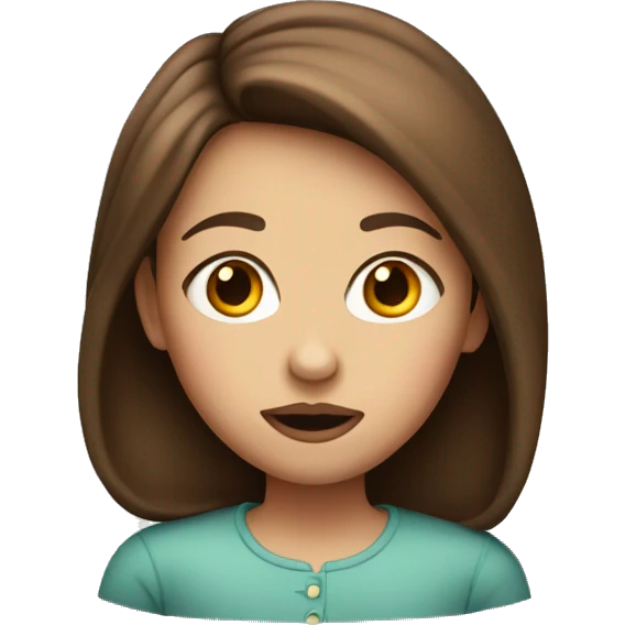 A girl with inflated lips and brown hair emoji