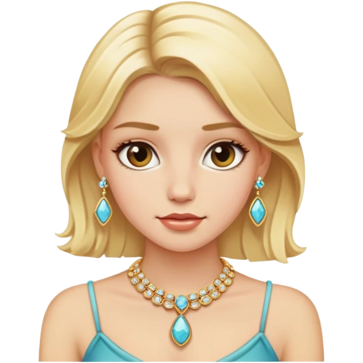 blonde girl portrait with jewelry emoji